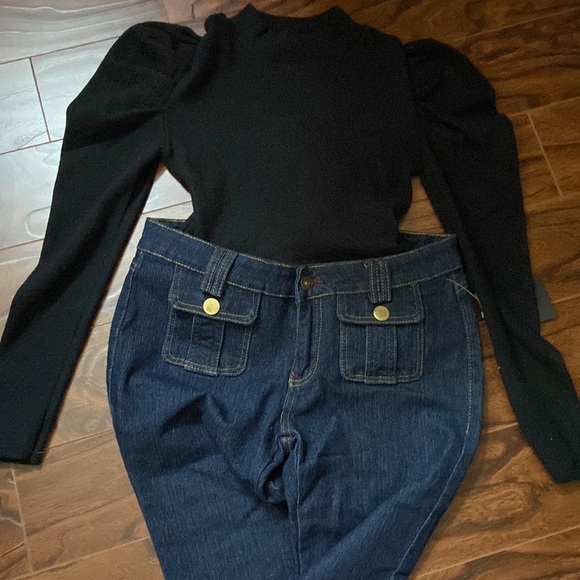 Be-Girl butt lifter dark indigo cargo pocket skinny jeans in size 11/12 - Picture 4 of 9